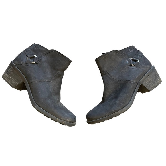 Teva Boots Womens 8.5 Foxy Ankle Bootie Black Leather Side Zip Comfort SN1017161 - Picture 1 of 9